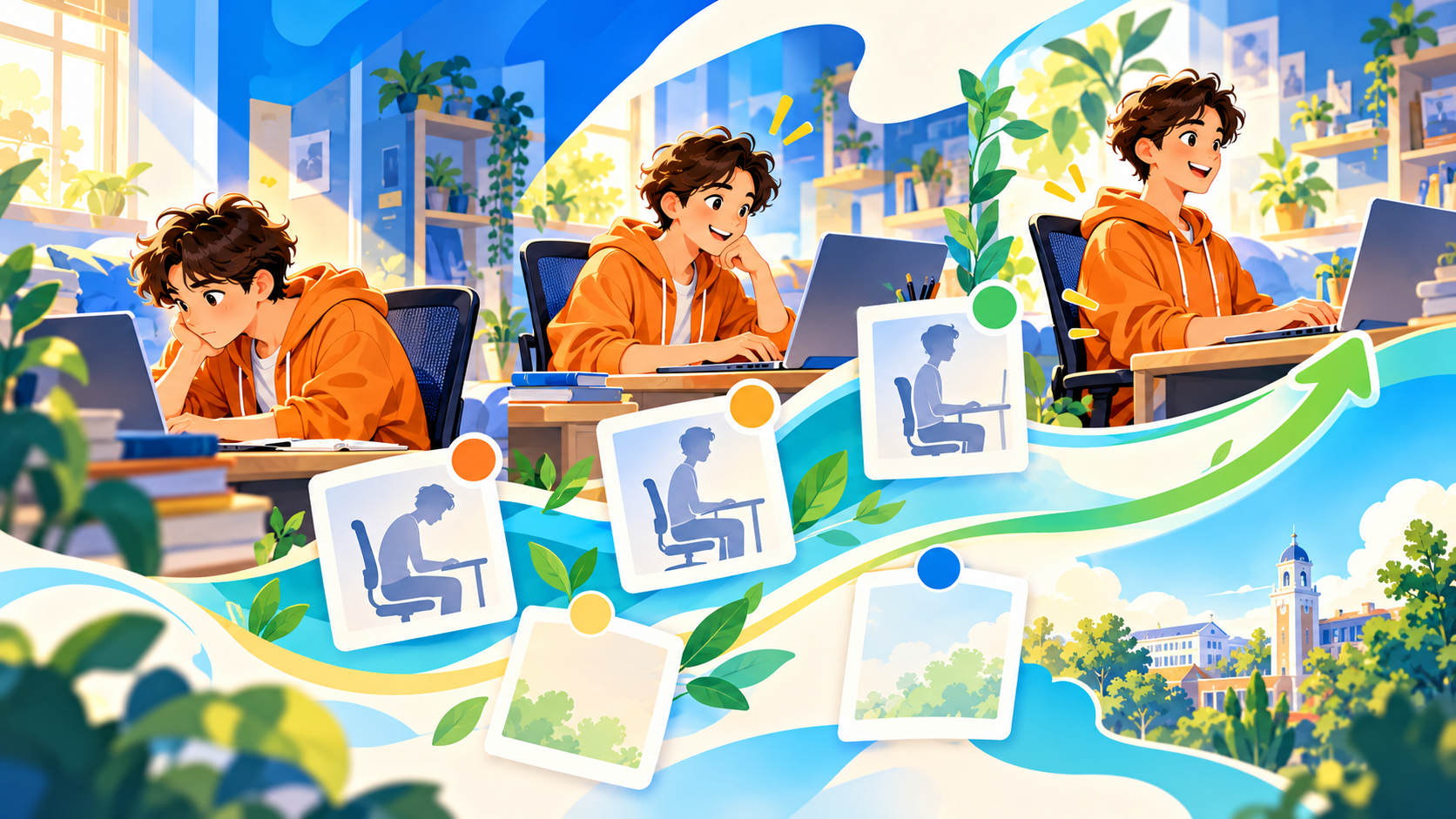 同一学生在不同日期复测工位姿态的插图